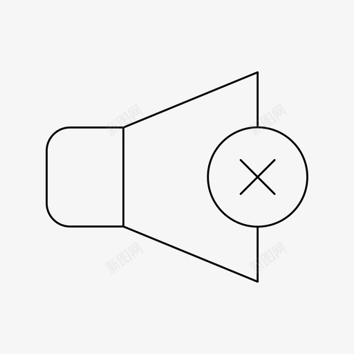 静音广播扩音器svg_新图网 https://ixintu.com 静音 广播 扩音器 声音 语音 基本 图标 细线