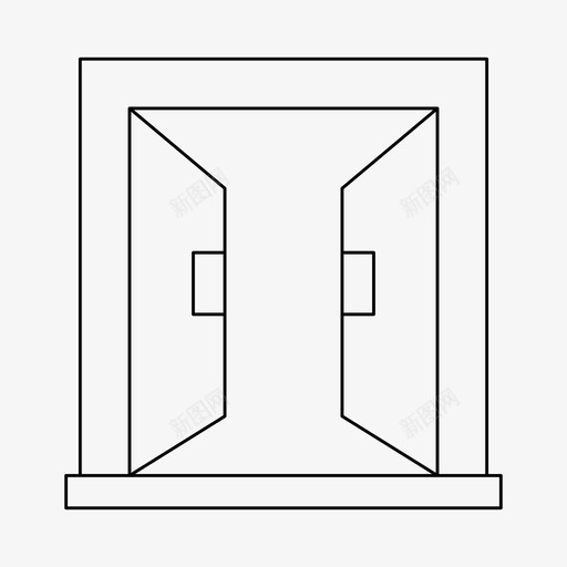 窗窗扇装饰svg_新图网 https://ixintu.com 窗扇 装饰 门机 机会 细线