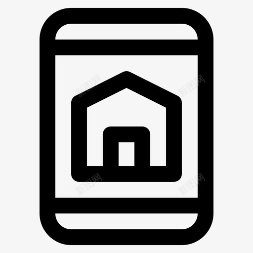 智能手机上的房子房产住宅svg_新图网 https://ixintu.com 房产 智能 能手 机上 房子 住宅 住宅房 线路