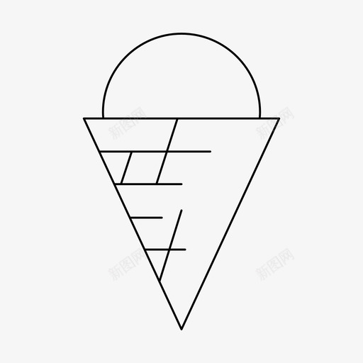 冰淇淋筒冰淇淋基本图标1细线svg_新图网 https://ixintu.com 冰淇淋 基本 图标 细线