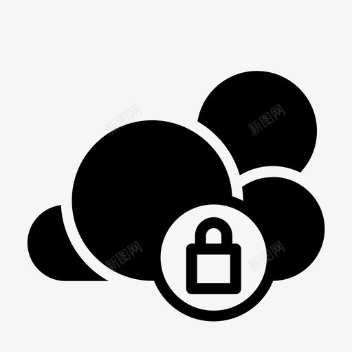云数据锁svg_新图网 https://ixintu.com 数据 网络安全 创建 类型 云网 网络 图示