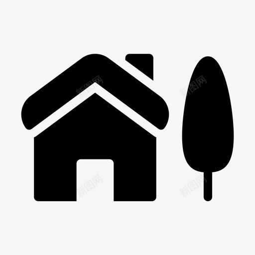 房屋建筑物住宅svg_新图网 https://ixintu.com 房屋 房屋建筑 建筑物 住宅 公园 场景 线条 图示
