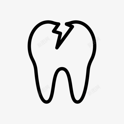 破损医疗口腔svg_新图网 https://ixintu.com 医疗 牙齿 破损 口腔 疼痛 护理 字形