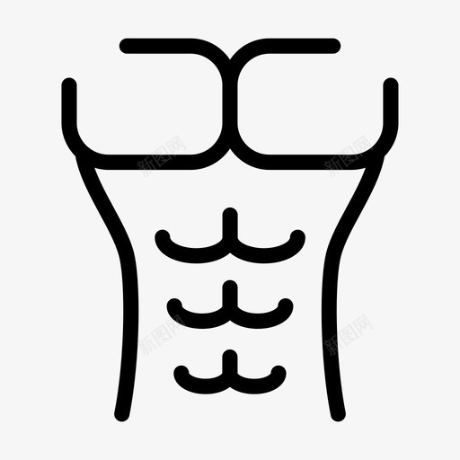 腹肌健美运动svg_新图网 https://ixintu.com 健身 腹肌 健美运动 健身房 成就 徽章 线条 轮廓