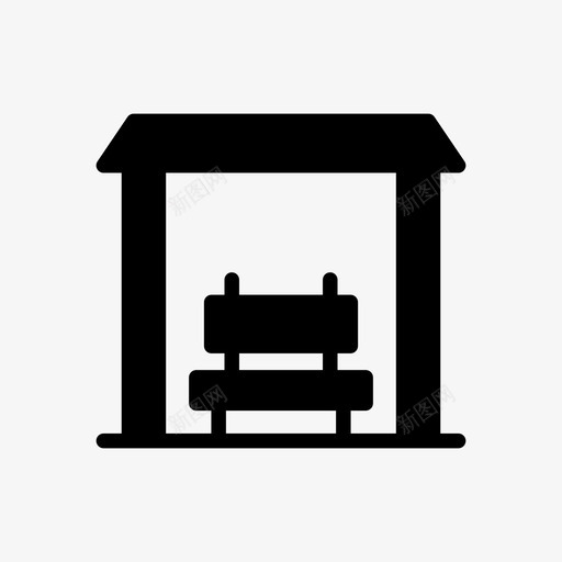 公共汽车站长凳书桌svg_新图网 https://ixintu.com 公共 公共汽车 汽车站 长凳 书桌 座位 等待 城市 符号