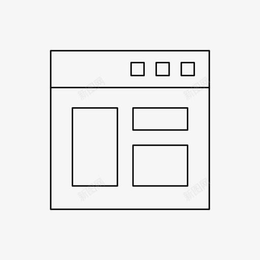 网站浏览器设计svg_新图网 https://ixintu.com 网站 浏览器 设计 互联网 布局 基本 图标 细线