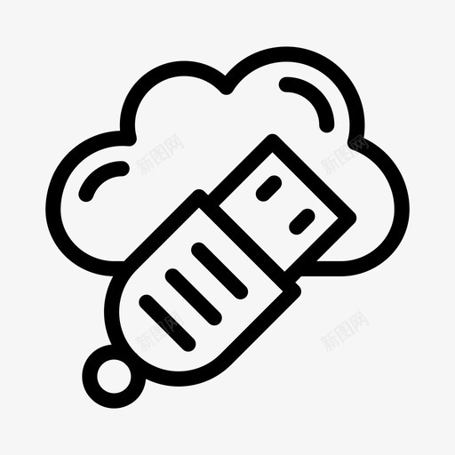 usb云驱动器媒体svg_新图网 https://ixintu.com 云云 驱动器 媒体 存储 计算 计算机 机行 图示