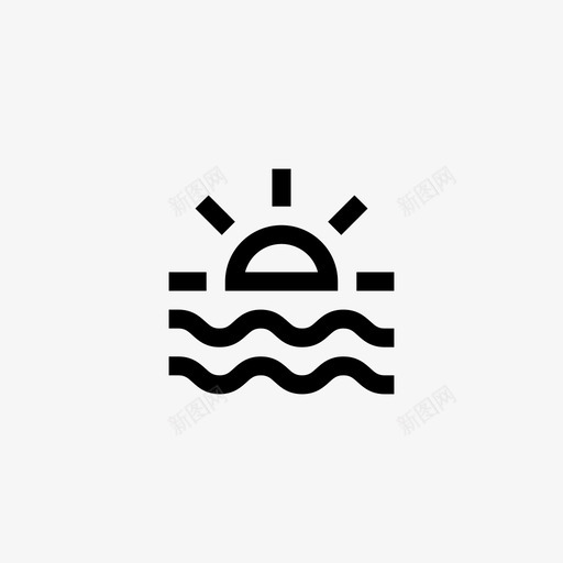 海滩能源电力svg_新图网 https://ixintu.com 能源 电力 海滩 太阳能 日落 像素 完美 线条 轮廓