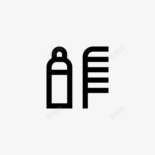 梳子化妆品头发svg_新图网 https://ixintu.com 梳子 化妆品 头发油 沙龙 美容 水疗 像素 完美 线条 轮廓