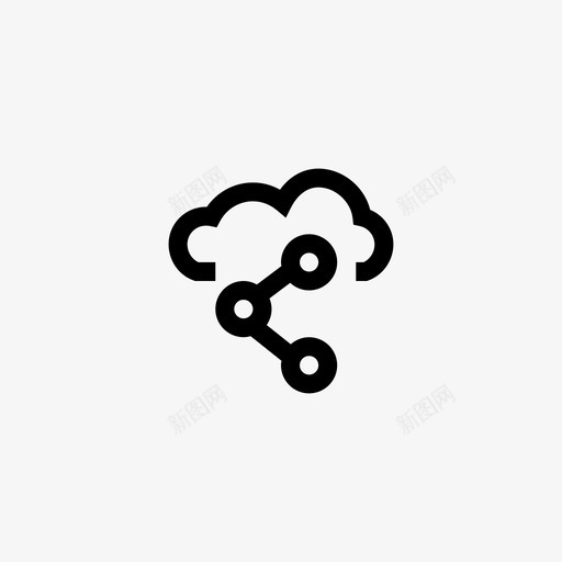 网络云计算svg_新图网 https://ixintu.com 网络 云计算 连接 共享 分享 网页 设计开发 像素 线条 字形