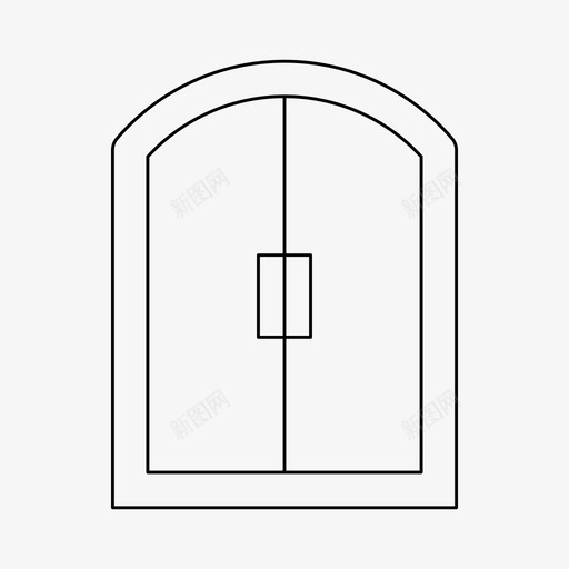 窗建筑门svg_新图网 https://ixintu.com 建筑 门框 框架 室内 细线