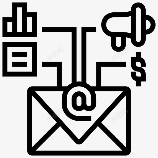 电子邮件营销广告通知svg_新图网 https://ixintu.com 电子邮件 营销 广告 通知 促销 现代 业务