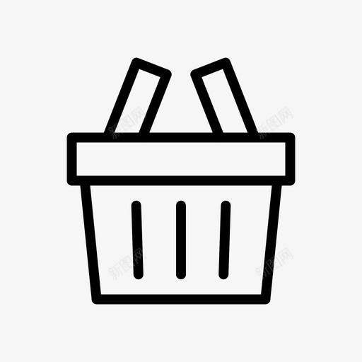篮子垃圾塑料svg_新图网 https://ixintu.com 垃圾 分类 篮子 塑料 手推车 线条