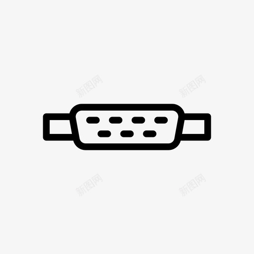 端口计算机连接器svg_新图网 https://ixintu.com 计算机 硬件 端口 连接器 线条 符号