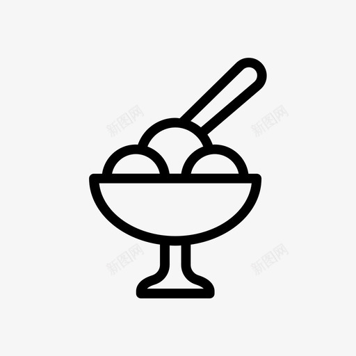 冰激凌碗美味svg_新图网 https://ixintu.com 冰激凌 美味 匙甜 假日 雕文