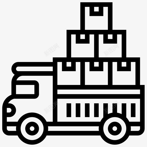 送货车物流包装svg_新图网 https://ixintu.com 送货 货车 物流 包装 产品 运输线