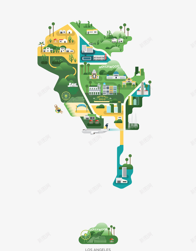 Cities of America maps of america插画png免抠素材_新图网 https://ixintu.com 插画
