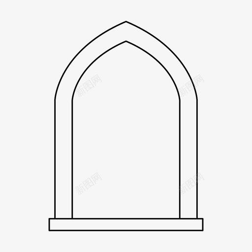 窗建筑门svg_新图网 https://ixintu.com 建筑 门框 框架 家具 细线