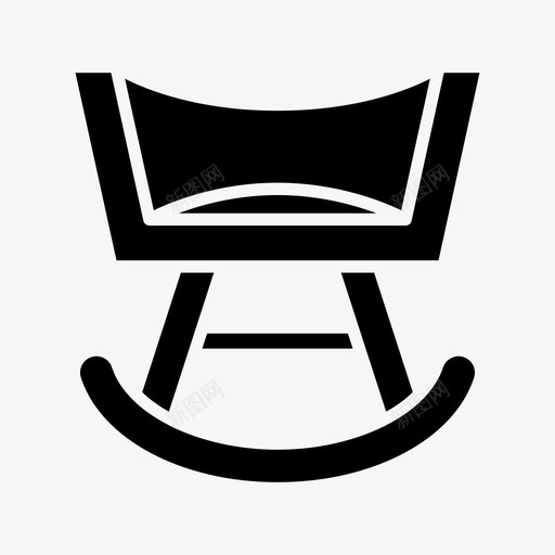 摇椅家具内饰svg_新图网 https://ixintu.com 摇椅 家具 内饰 座椅 实心