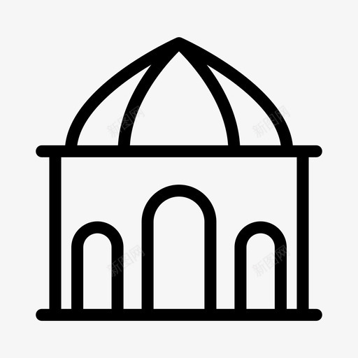 圆顶建筑清真寺svg_新图网 https://ixintu.com 建筑 圆顶 清真寺 财产 不动产 线条 雕文