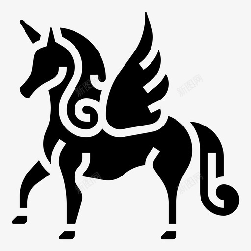 独角兽马飞马座svg_新图网 https://ixintu.com 独角 兽马 飞马座 有翼 古希 希腊 铭文
