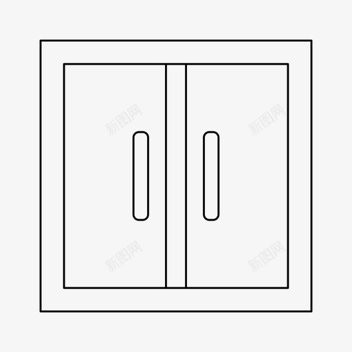 窗建筑门svg_新图网 https://ixintu.com 建筑 门框 框架 室内 细线