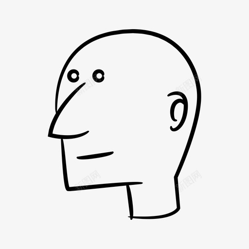 秃头漫画脸svg_新图网 https://ixintu.com 漫画 秃头 脸头 人类 头像