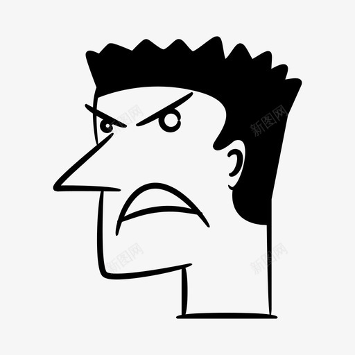 愤怒漫画脸svg_新图网 https://ixintu.com 漫画 愤怒 脸头 人类 化身