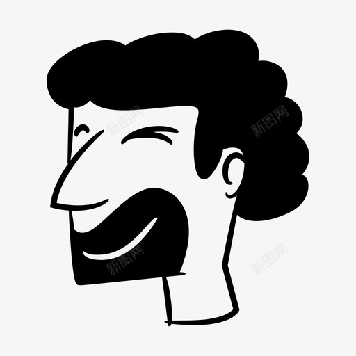 面部头像人类svg_新图网 https://ixintu.com 面部 头像 人类 侧面 眨眼 漫画