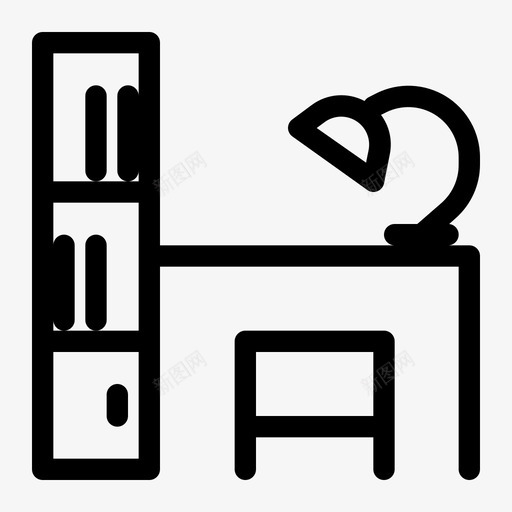 学生椅书架家具svg_新图网 https://ixintu.com 学生 书架 家具 室内