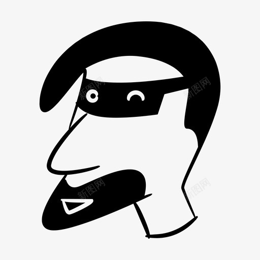 小偷漫画脸svg_新图网 https://ixintu.com 漫画 小偷 脸头 人类 头像