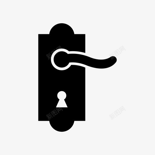 门把手门口门把手轮廓和轮廓svg_新图网 https://ixintu.com 门把 把手 轮廓 门口