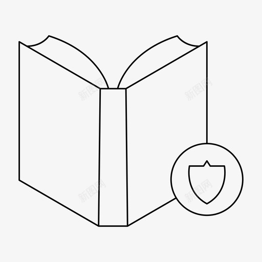 书读护盾svg_新图网 https://ixintu.com 书读 护盾 学习 课本 本书 细线 线条