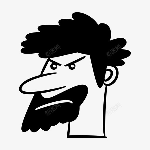胡须男头像漫画svg_新图网 https://ixintu.com 胡须 头像 漫画 人类