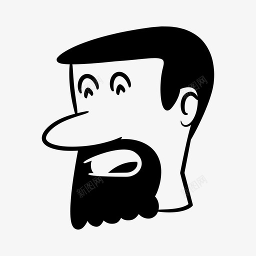 胡须男头像漫画svg_新图网 https://ixintu.com 胡须 头像 漫画 侧面