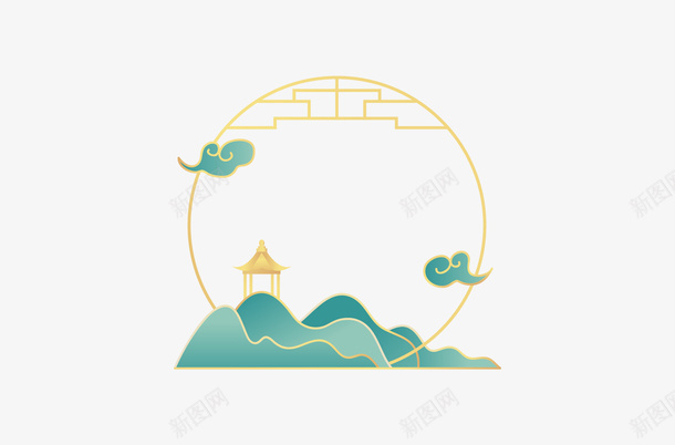 中国风青山古风元素png免抠素材_新图网 https://ixintu.com 中国风 青山 古风元素 装饰元素