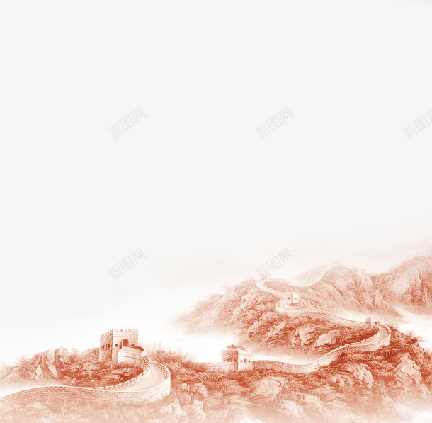 万里长城山水画png免抠素材_新图网 https://ixintu.com 万里长城 中国建筑 传统 传统素材 元素 卡通长城 国潮山水 山水画壁纸 广告设计 爱国壁纸 矢量长城 素材 设计 长城 长城素材