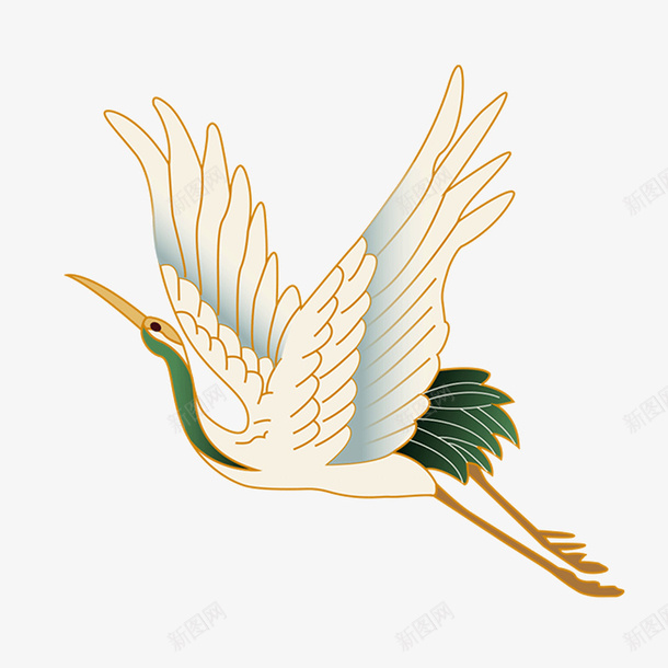 国潮手绘仙鹤免扣元素png免抠素材_新图网 https://ixintu.com 国潮 手绘 仙鹤 免扣元素