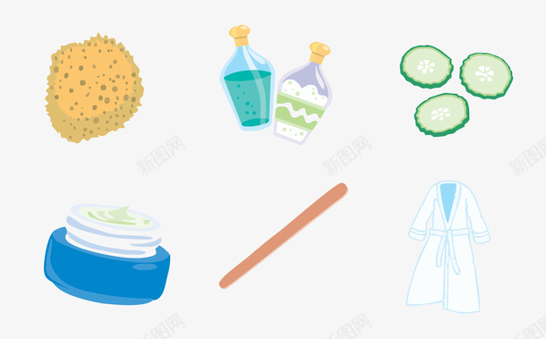 卡通洗漱浴室用品png免抠素材_新图网 https://ixintu.com 卡通 简约 小清新 装饰