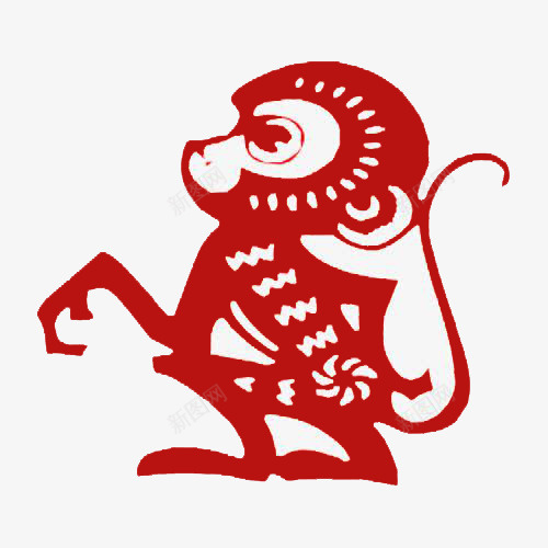 剪纸猴猴年春节png免抠素材_新图网 https://ixintu.com 剪纸 猴 猴年 春节