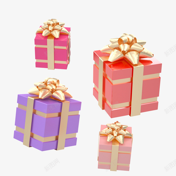 c4d立体礼盒透明可用png免抠素材_新图网 https://ixintu.com c4d 立体 礼盒 透明