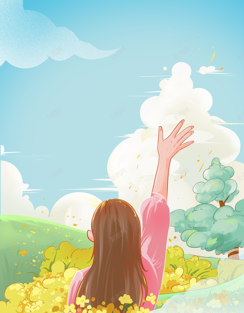 手绘花朵装饰背景图春天元素psd高清背景_新图网 https://ixintu.com 手绘 花朵 装饰 背景图 春天元素 卡通人物