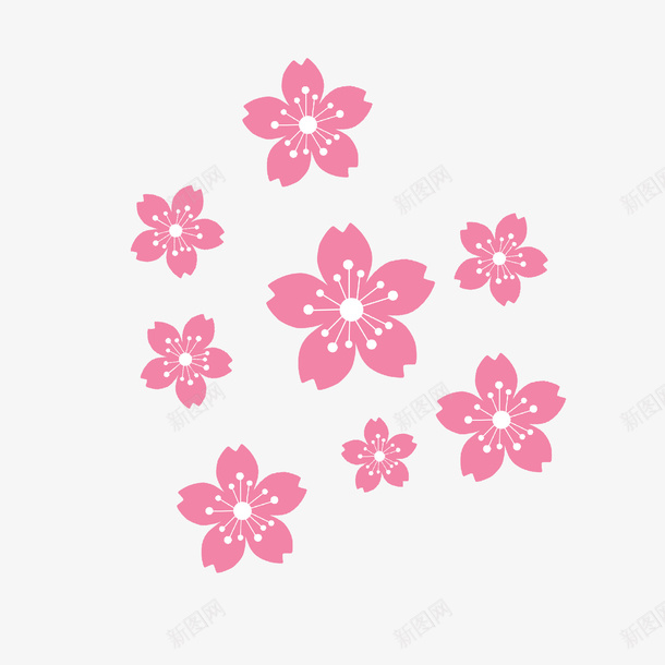 春天桃花飘落png免抠素材_新图网 https://ixintu.com 春天 鲜花 开放 植物 飘落