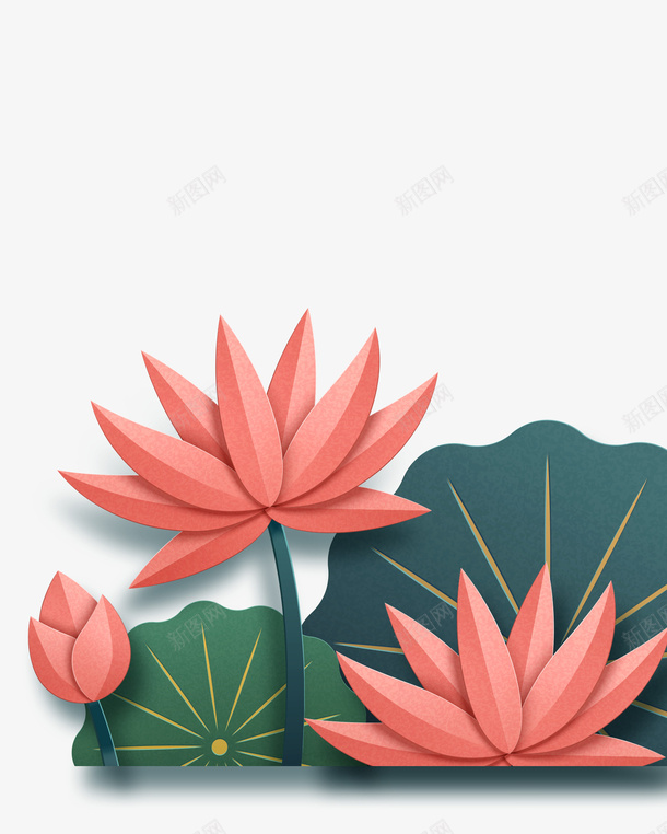 荷花国风莲花荷叶png免抠素材_新图网 https://ixintu.com 国风 竹子荷花荷叶满池塘 荷叶 荷花 莲花