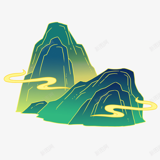 中国风国潮卡通手绘渐变山元素png免抠素材_新图网 https://ixintu.com 中国风 国潮 卡通 手绘渐变山元素