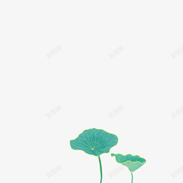 夏天荷叶国潮手绘png免抠素材_新图网 https://ixintu.com 荷叶 大暑 节气 中国风 国潮 夏天立夏