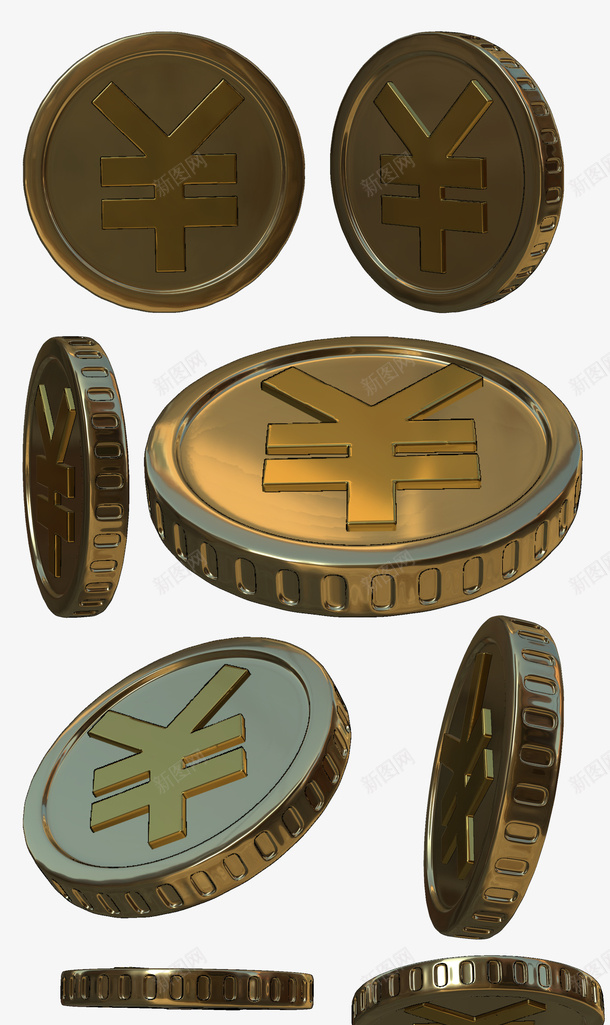 金币金色圆形钱币psd免抠素材_新图网 https://ixintu.com 金 人民币 金子 币种