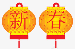 水彩灯笼中国风灯笼红素材