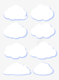简约卡通云朵免抠素材白云透明图可爱插画素材