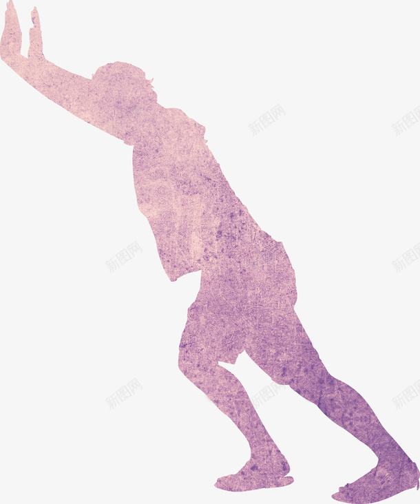 磨砂彩色人物剪影png免抠素材_新图网 https://ixintu.com 人物 剪影 推动 影子